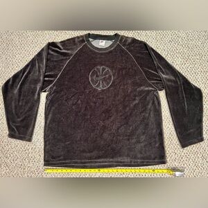Men’s Nike basketball long sleeve LS pullover shirt black velour XL